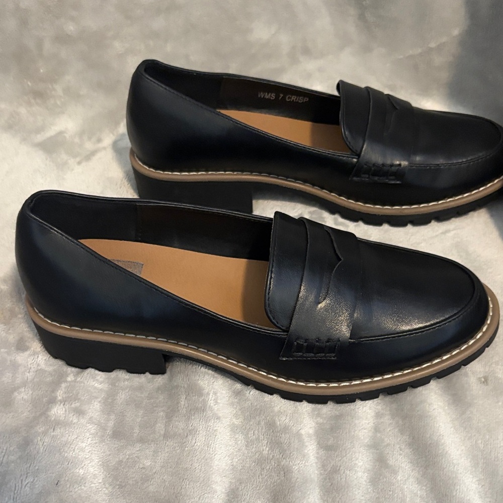Dolce Vita Black Leather Loafers for Women - Picture 3 of 8